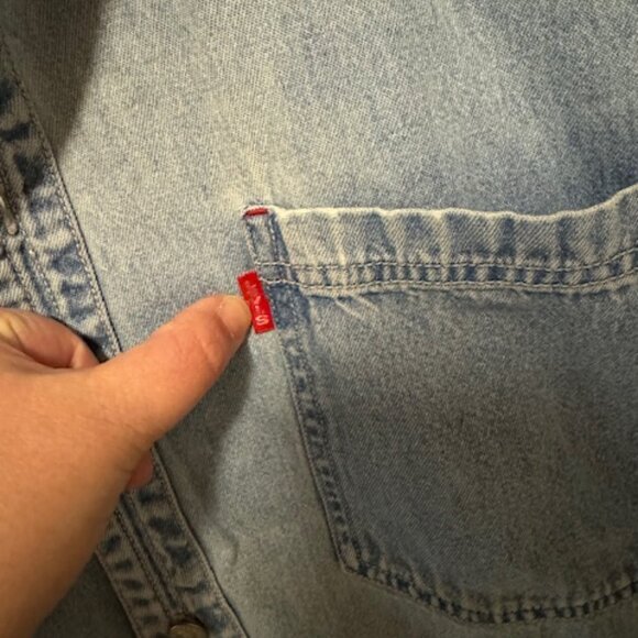 Levis‎ Denim Vintage Button Front Shirt Mens Jean Shirt Size Extra Large - Picture 3 of 7